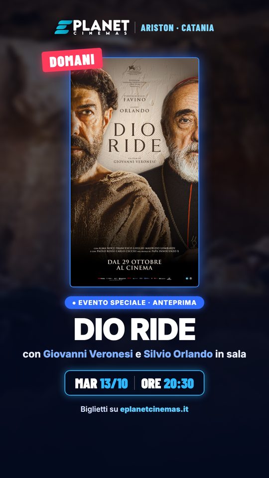Storia Instagram: evento speciale Dio Ride all'Ariston di Catania con Giovanni Veronesi e Silvio Orlando